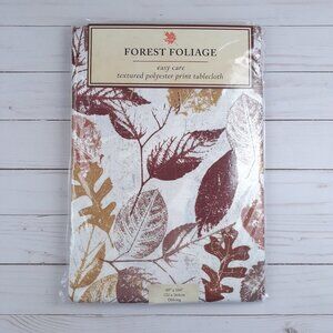 Fall Fabric Tablecloth 60x104 Autumn Leaves Forest Foliage